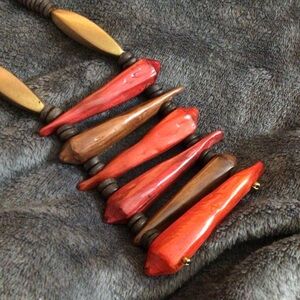 Unique Red and Brown Beaded Necklace